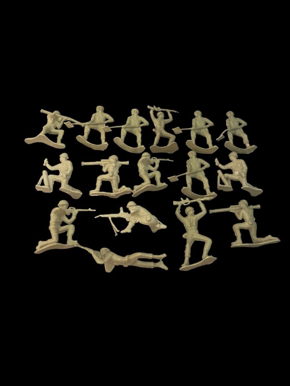 Vtg Tim-Mee Green Plastic Army Soldiers USA 16 Figures Assorted Poses - Picture 4 of 6